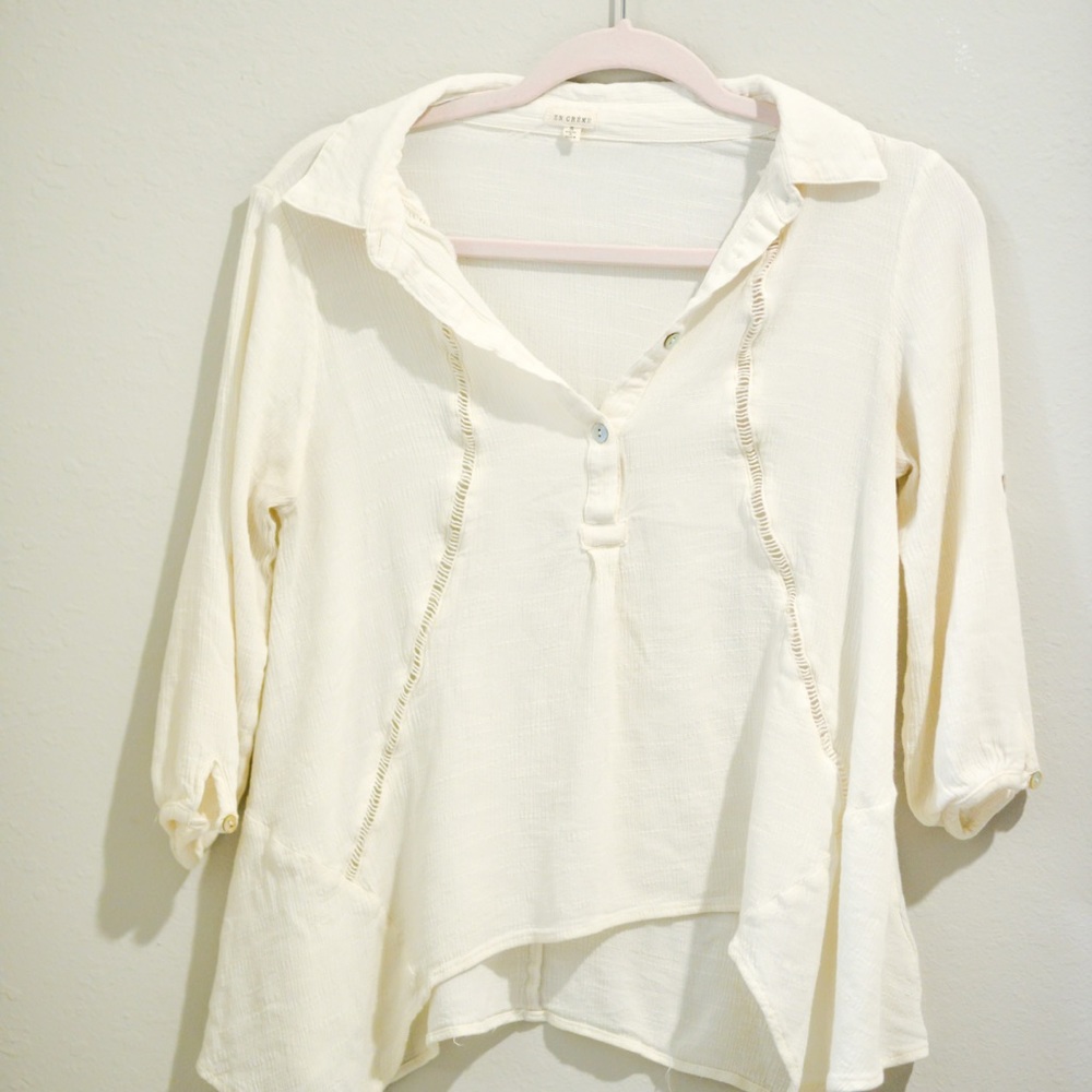 En Creme Cream Blouse